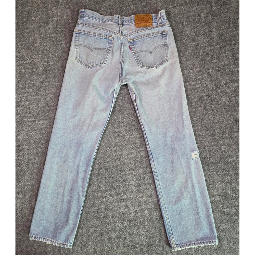 Levi's 501xx Jeans Mens 32x32 Light Wash Distressed Vintage 90s Made in USA - Picture 2 of 14
